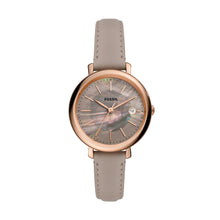 Load image into Gallery viewer, Jacqueline Solar Gray Leather Watch