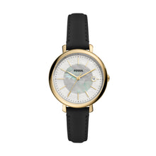Load image into Gallery viewer, Jacqueline Solar Black Leather Watch