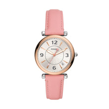 Load image into Gallery viewer, Carlie Three-Hand Date Pink Eco Leather Watch