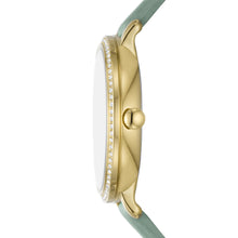 Load image into Gallery viewer, Jacqueline Sun Moon Multifunction Green Eco Leather Watch
