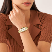 Load image into Gallery viewer, Raquel Three-Hand Date Gold-Tone Stainless Steel Watch