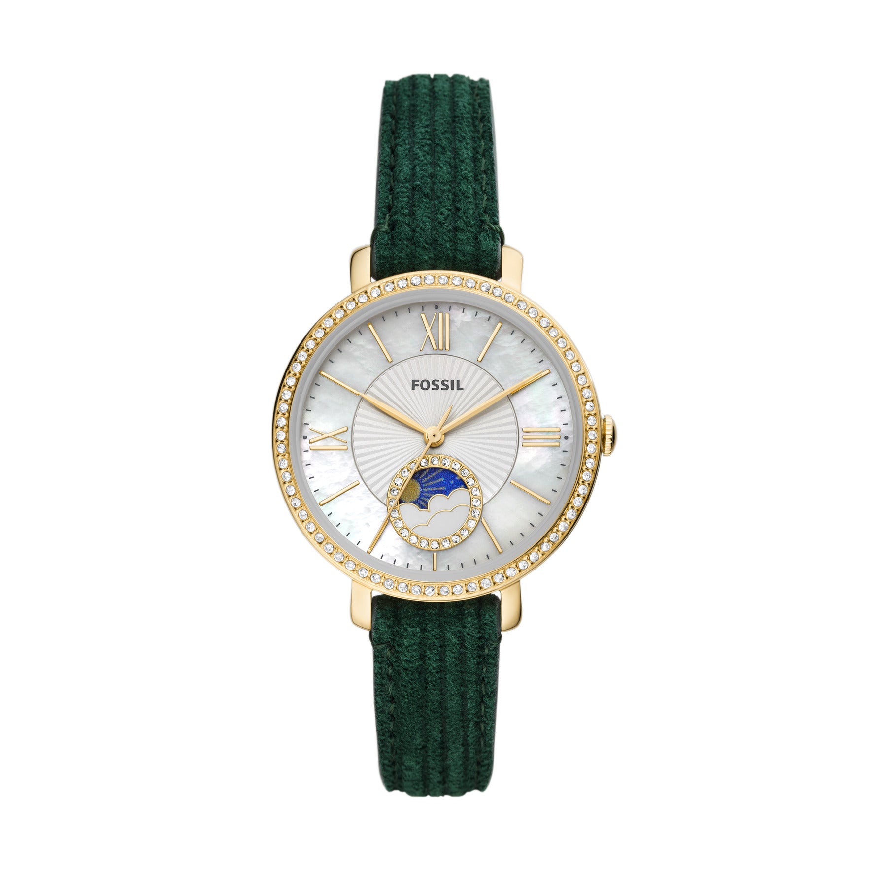 Green fossil watch women's best sale