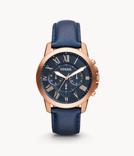 Load image into Gallery viewer, Grant Chronograph Navy Leather Watch