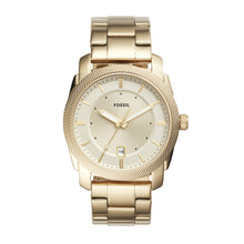 Load image into Gallery viewer, Machine Three-Hand Date Gold-Tone Stainless Steel Watch
