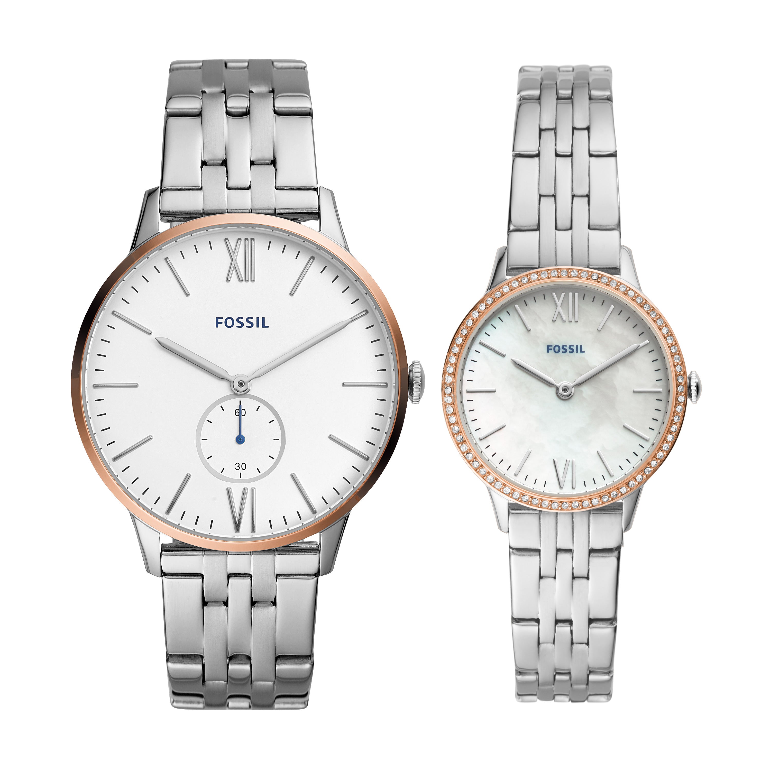 Fossil His & Her Three-Hand Stainless Steel Watch Box Set – Fossil 