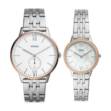 Load image into Gallery viewer, His & Her Three-Hand Stainless Steel Watch Box Set