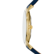 Load image into Gallery viewer, The Minimalist Three-Hand Navy Leather Watch