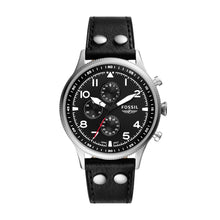Load image into Gallery viewer, Pilot Chronograph Black Leather Watch