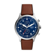 Load image into Gallery viewer, Pilot Chronograph Brown Leather Watch