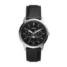 Load image into Gallery viewer, Neutra Moonphase Multifunction Black Leather Watch