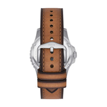 Load image into Gallery viewer, Fossil Blue Three-Hand Date Tan Eco Leather Watch