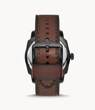 Load image into Gallery viewer, Machine Three-Hand Date Dark Brown LiteHide™ Leather Watch