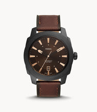 Load image into Gallery viewer, Machine Three-Hand Date Dark Brown LiteHide™ Leather Watch