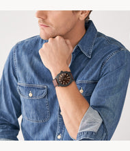 Load image into Gallery viewer, Machine Three-Hand Date Dark Brown LiteHide™ Leather Watch