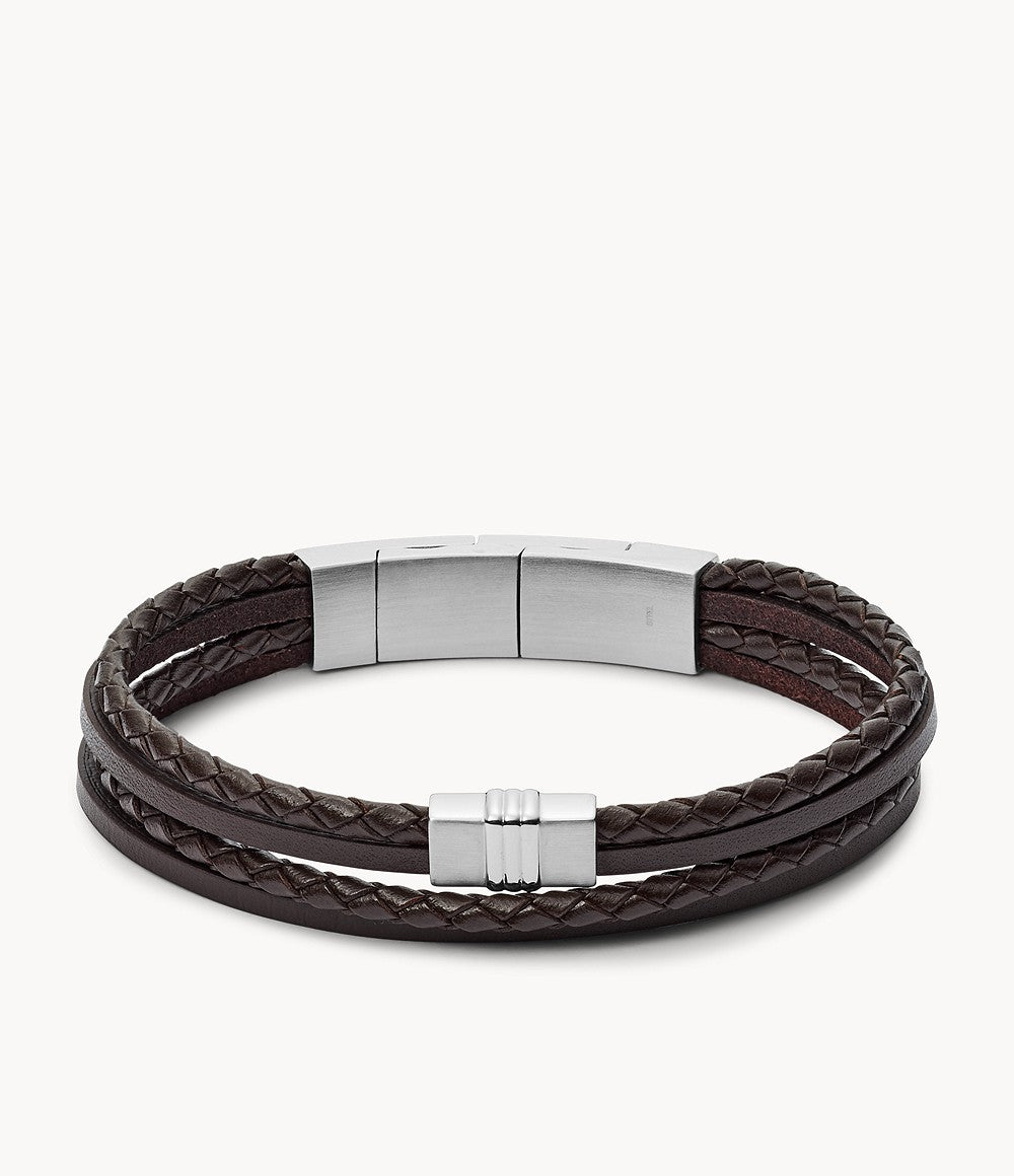 Fossil Brown Multi-Strand Braided Leather Bracelet – Fossil Malaysia