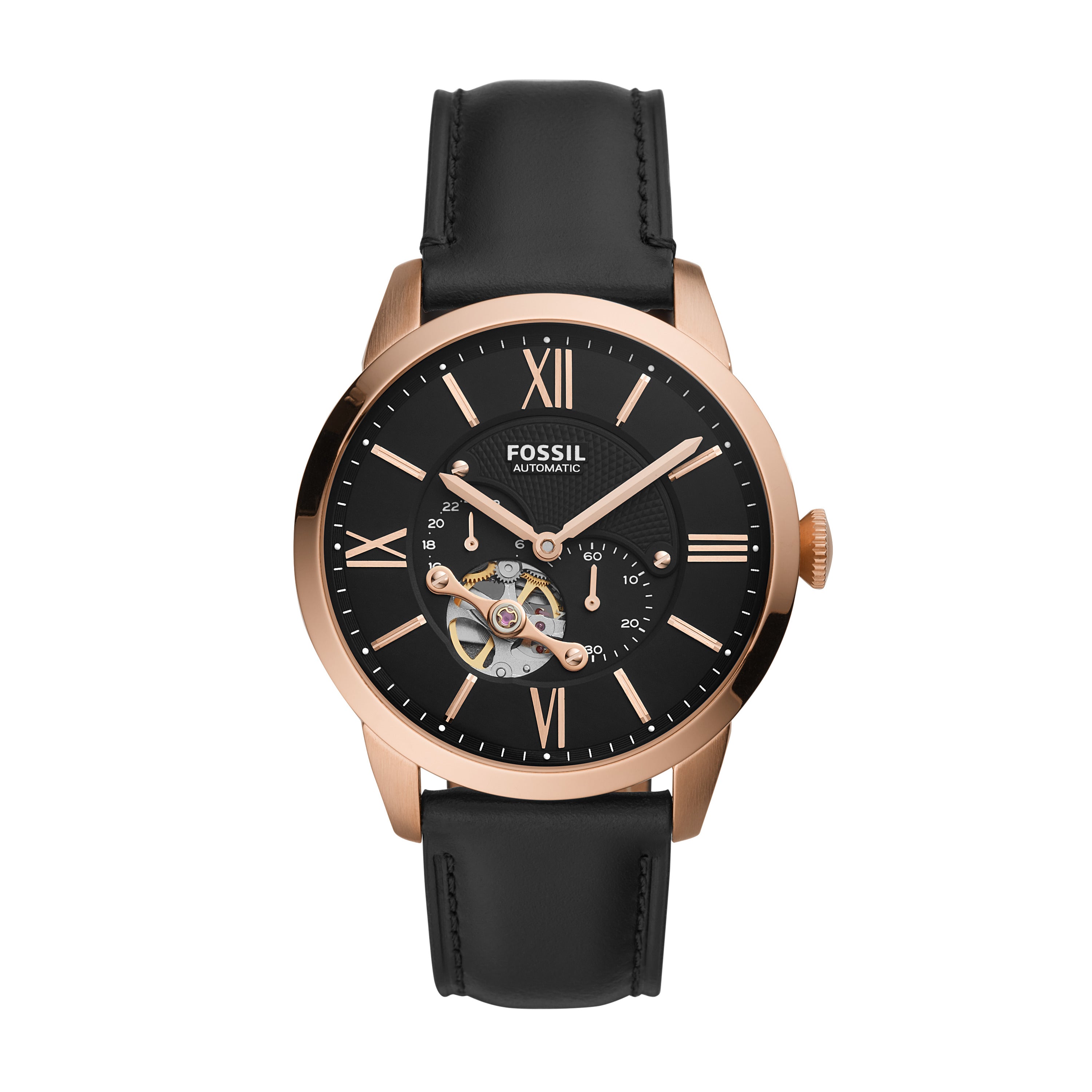 Fossil black and rose gold online watch