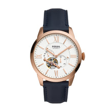 Load image into Gallery viewer, Townsman Automatic Navy Leather Watch