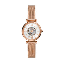 Load image into Gallery viewer, Carlie Mini Automatic Rose Gold-Tone Stainless Steel Mesh Watch