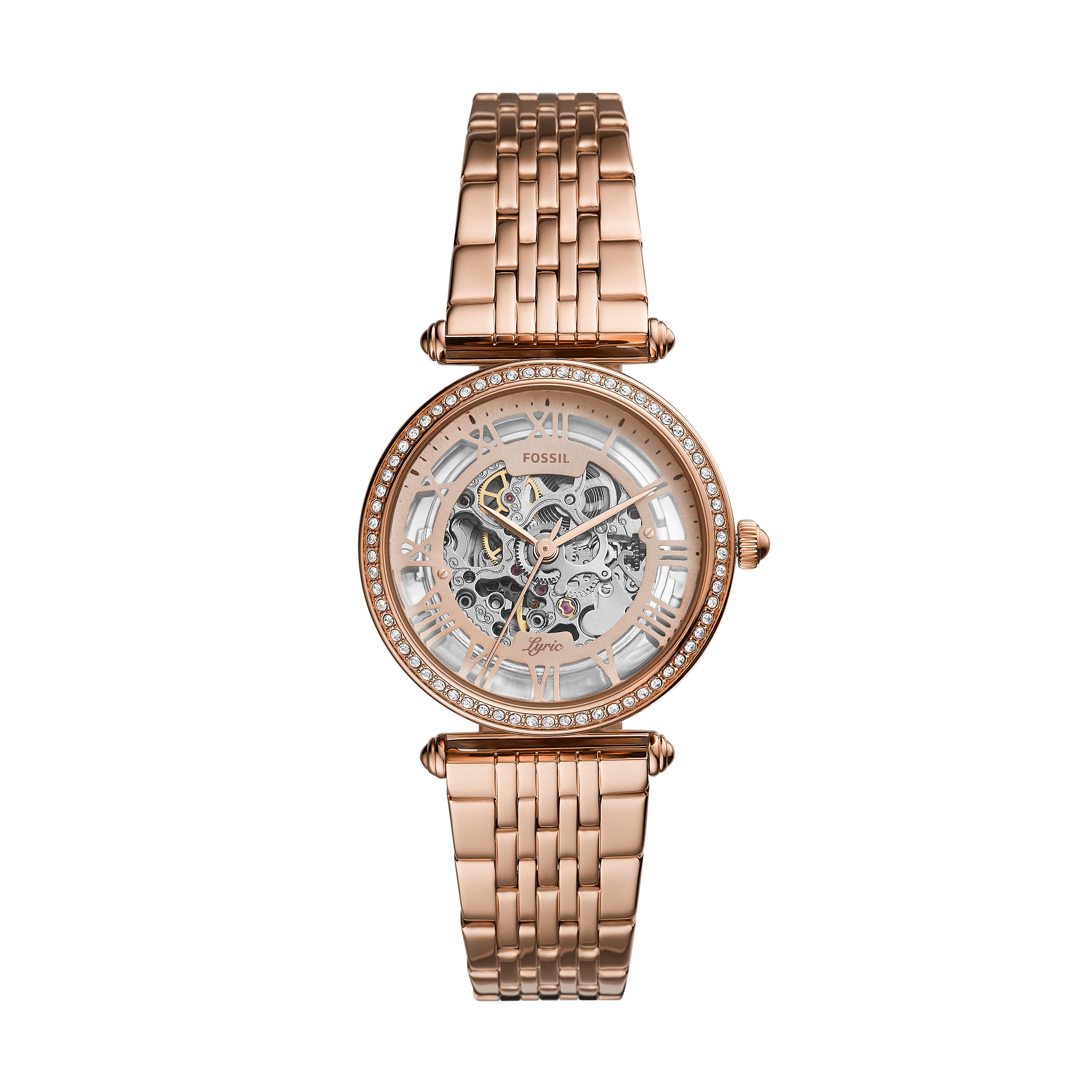 Fossil Lyric Automatic Rose Gold-Tone Stainless Steel Watch 