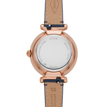 Load image into Gallery viewer, Carlie Automatic Navy Eco Leather Watch