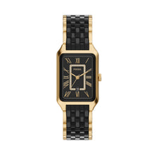 Load image into Gallery viewer, Raquel 26mm Three-Hand Date Gold-Tone Stainless Steel and Black Ceramic Watch
