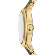 Load image into Gallery viewer, Gilmore 38mm Three-Hand Date Gold-Tone Stainless Steel &amp; Green Ceramic Watch
