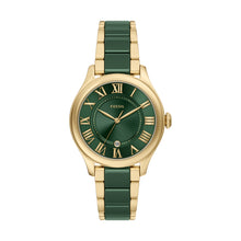 Load image into Gallery viewer, Gilmore 38mm Three-Hand Date Gold-Tone Stainless Steel &amp; Green Ceramic Watch

