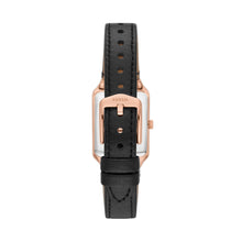 Load image into Gallery viewer, Raquel Three-Hand Date Black LiteHide™ Leather Watch
