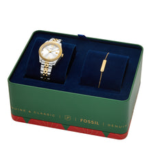 Load image into Gallery viewer, Scarlette Three-Hand Date Gold-Tone Stainless Steel Watch and Topring Box Set
