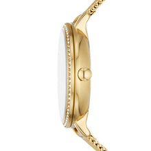 Load image into Gallery viewer, Jacqueline Three-Hand Gold-Tone Stainless Steel Mesh Watch
