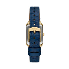 Load image into Gallery viewer, Raquel Three-Hand Date Navy Croco LiteHide™ Leather Watch
