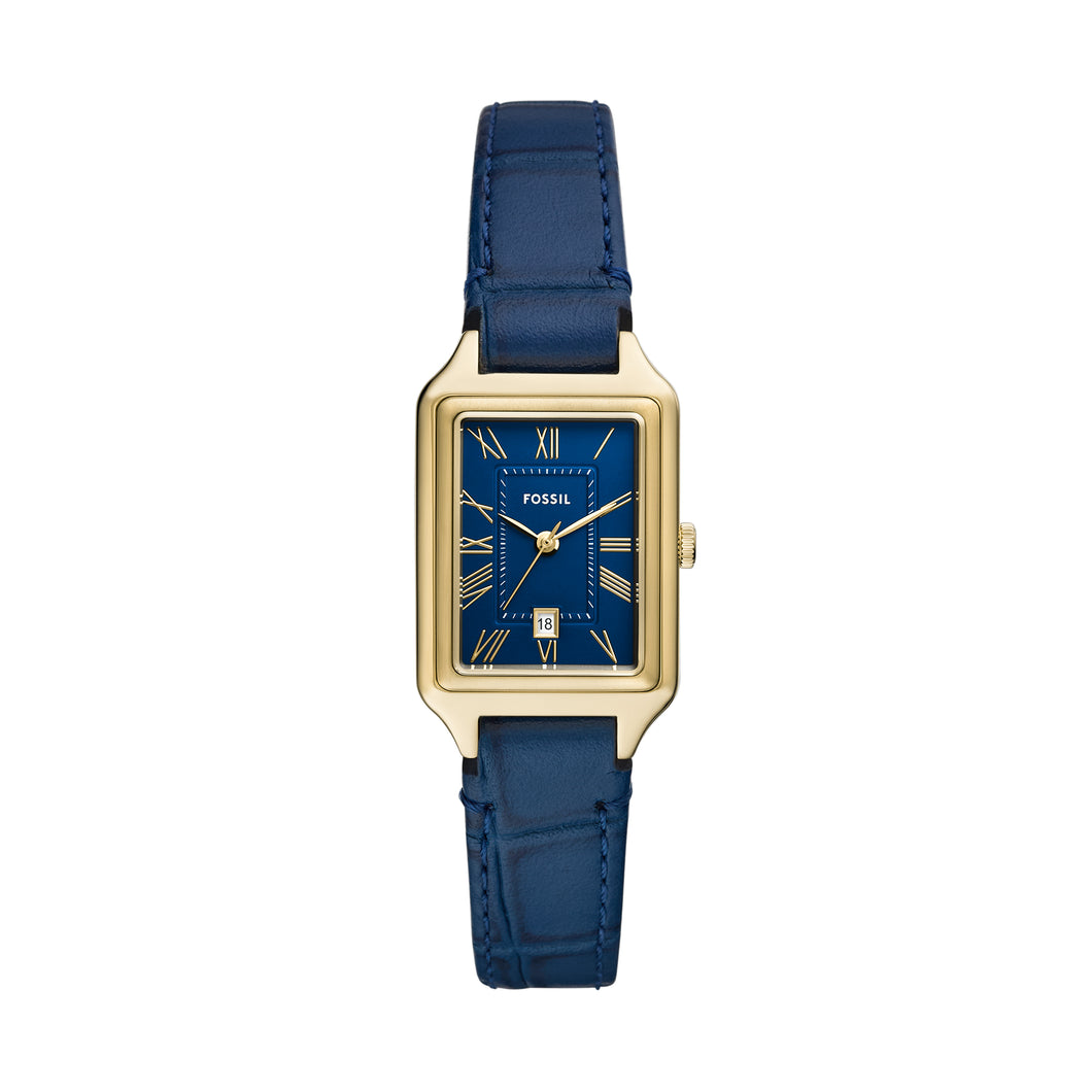 Raquel Three-Hand Date Navy Croco LiteHide™ Leather Watch