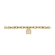 Load image into Gallery viewer, Harwell Three-Hand Gold-Tone Stainless Steel Watch Charm Bracelet
