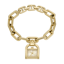 Load image into Gallery viewer, Harwell Three-Hand Gold-Tone Stainless Steel Watch Charm Bracelet
