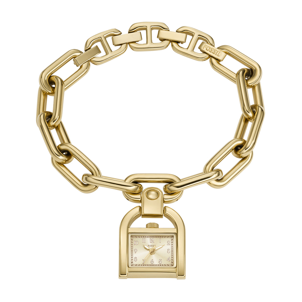 Harwell Three-Hand Gold-Tone Stainless Steel Watch Charm Bracelet