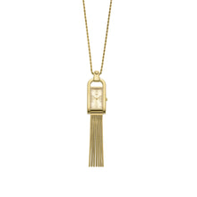 Load image into Gallery viewer, Harwell Three-Hand Gold-Tone Stainless Steel Watch Necklace
