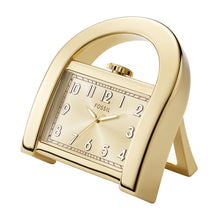 Load image into Gallery viewer, Harwell Three-Hand Gold-Tone Desk Clock
