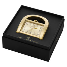 Load image into Gallery viewer, Harwell Three-Hand Gold-Tone Desk Clock
