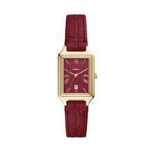 Load image into Gallery viewer, Raquel Three-Hand Date Red Croco Leather Watch
