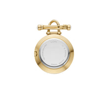 Load image into Gallery viewer, Scarlette Three-Hand Gold-Tone Stainless Steel Watch Brooch
