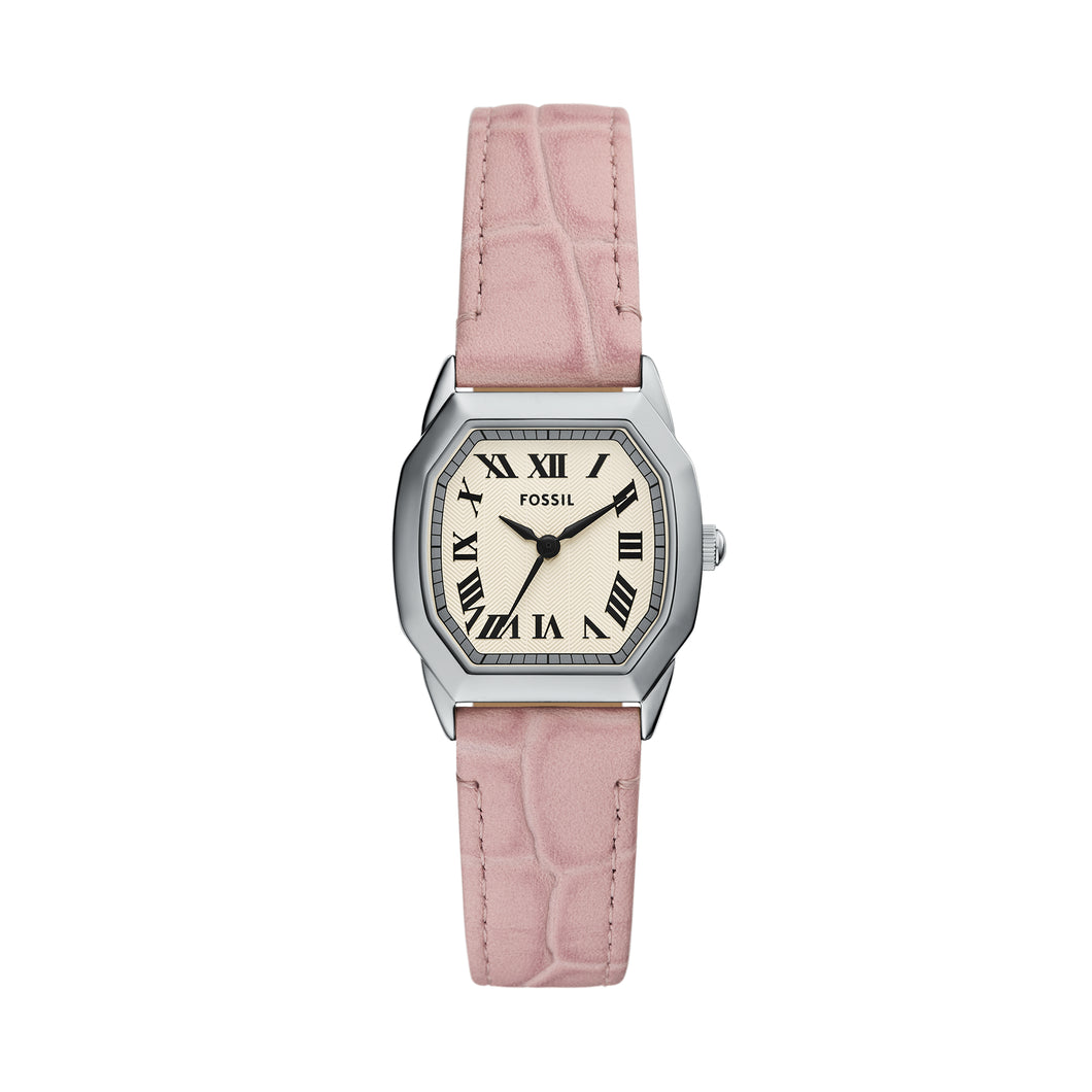 Harlow Three-Hand Light Pink Leather Watch