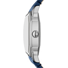 Load image into Gallery viewer, Harlow Three-Hand Navy Croco Leather Watch
