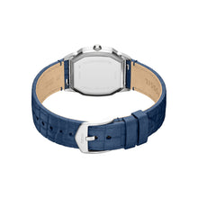 Load image into Gallery viewer, Harlow Three-Hand Navy Croco Leather Watch
