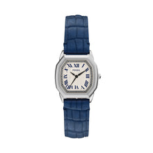 Load image into Gallery viewer, Harlow Three-Hand Navy Croco Leather Watch
