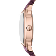 Load image into Gallery viewer, Harlow Three-Hand Burgundy Croco Leather Watch
