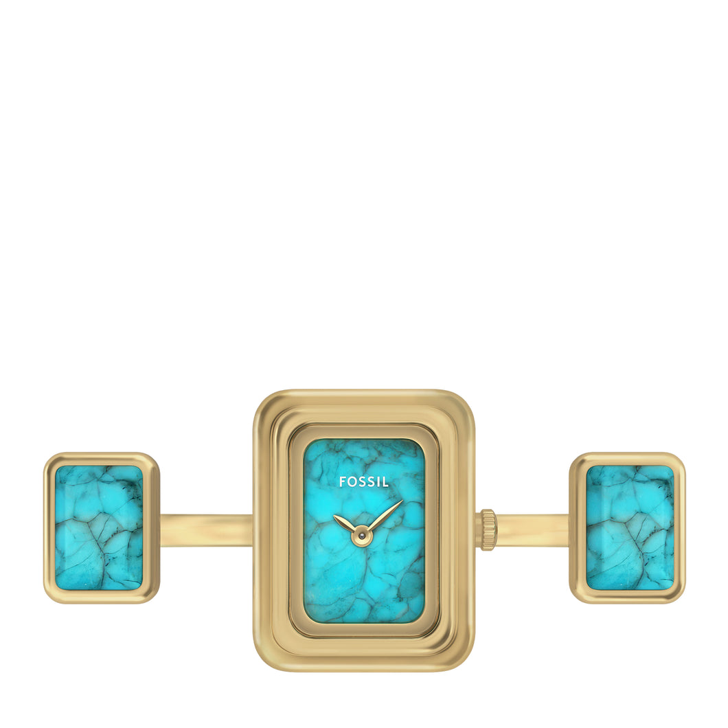 Raquel Watch Ring Two-Hand Gold-Tone Stainless Steel Watch