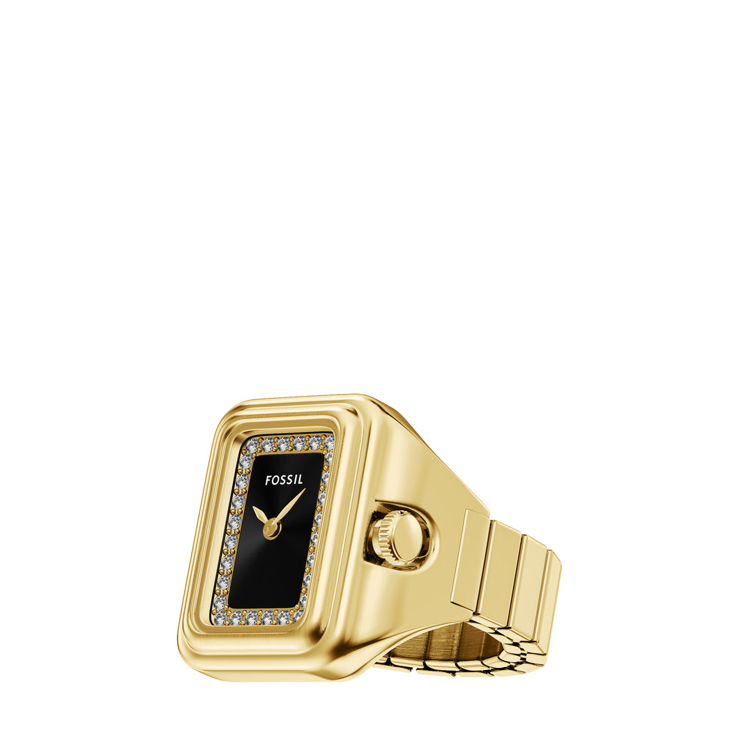 Raquel Watch Ring Two-Hand Gold-Tone Stainless Steel Watch