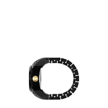 Load image into Gallery viewer, Watch Ring Two-Hand Pavé Black Stainless Steel Watch
