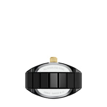 Load image into Gallery viewer, Watch Ring Two-Hand Pavé Black Stainless Steel Watch
