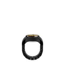 Load image into Gallery viewer, Watch Ring Two-Hand Pavé Black Stainless Steel Watch
